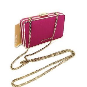 Michael Kors Elsie Saffiano Leather Box Clutch